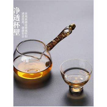 側把日式金箔錘紋茶漏一體玻璃