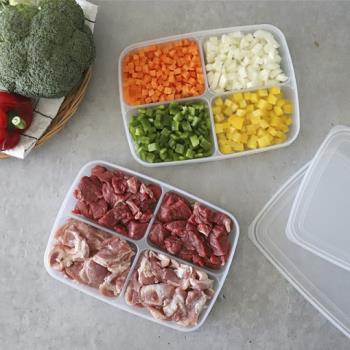 日本進口NAKAYA分隔保鮮盒透明塑料密封盒廚房食物水果多格收納盒