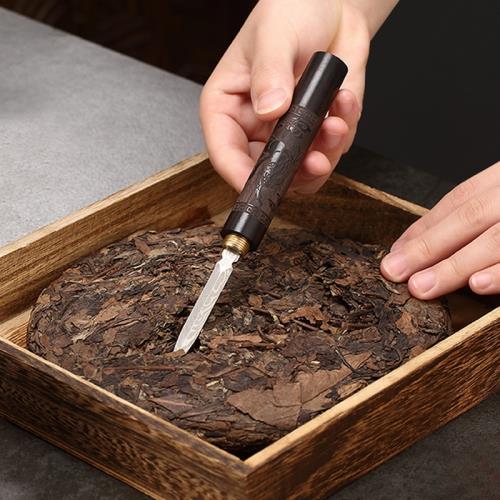 茶刀茶針普洱茶刀手工撬茶刀三件套茶餅撬刀大馬士革鋼專用套裝|茶道/零