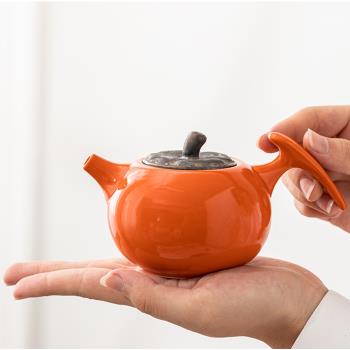第二集柿柿如意功夫茶具家用茶壺茶海中式陶瓷手工泡茶壺過濾單壺