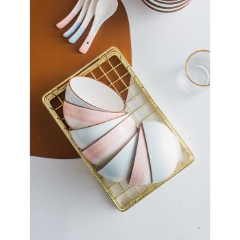 飯碗家用陶瓷碗創意個性單個可愛少女心瓷碗小碗碗碟套裝網紅餐具