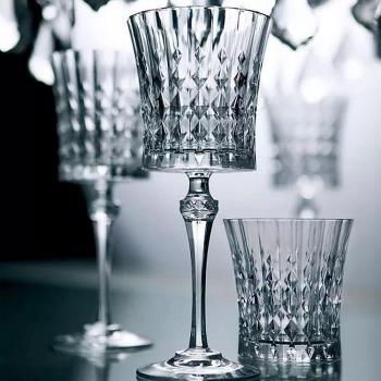 法國CDA進口水晶杯歐式復古網格高腳酒杯家用葡萄酒杯小時代同款