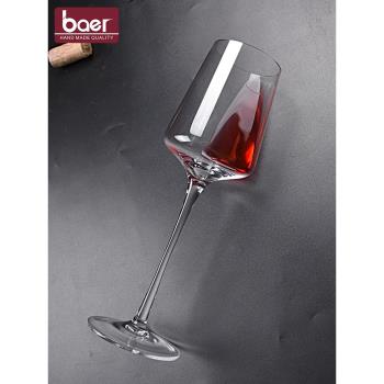 baer 紅酒杯水晶人工創意奢華歐式高腳杯2個一對情侶家用葡萄酒杯