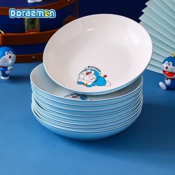 哆啦A夢盤子家用日式飯盤菜盤套裝組合可愛卡通點心盤水果盤餐盤