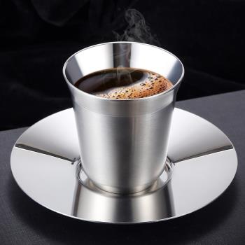 304不銹鋼雙層隔熱咖啡杯組 大容量隔熱大杯雙層杯子奶杯