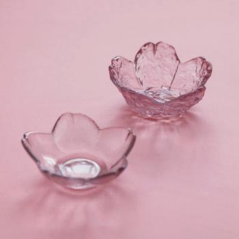 [夢田良品]出口日本錘紋磨砂粉色櫻花玻璃調味碟醬料碟