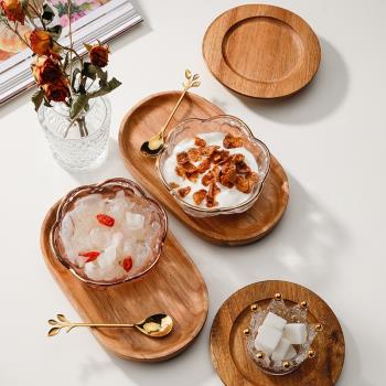 索廚 日式相思木橢圓形托盤 實木下午茶咖啡點心收納餐盤碟一人食