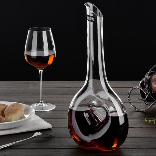 家用水晶心形醒酒器異形玻璃酒壺紅酒分酒器創意家居擺件結婚禮物