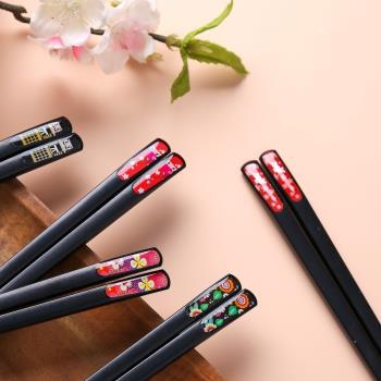 日式合金筷子家用單人裝筷子創意個性可愛防滑防霉耐高溫尖頭高檔