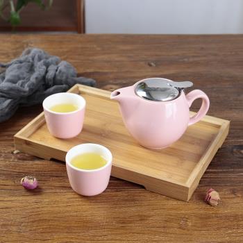北歐陶瓷泡茶壺一壺兩杯家用小號耐熱花茶壺功夫茶具茶杯茶壺套裝