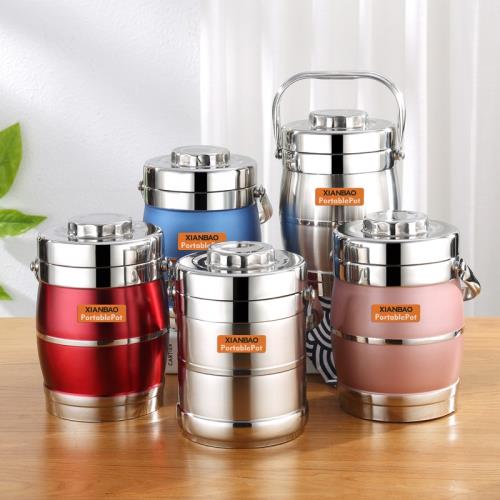 不銹鋼保溫飯盒大容量飯桶便當餐盒雙層三層真空提鍋