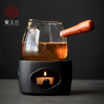 日式蠟燭加熱底座煮茶爐溫茶爐玻璃花茶壺暖茶器烤茶烘茶香爐咖啡
