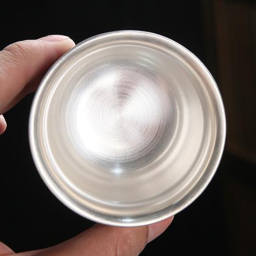 銀茶杯999純銀主人杯純手工陶瓷內膽鎏銀杯汝窯龍鳳呈祥個人單杯|茶杯