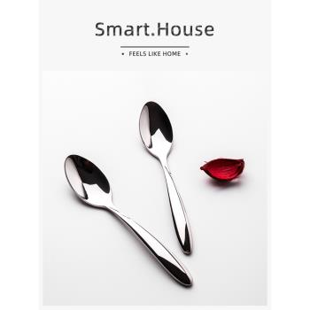 SMART HOUSE精致咖啡勺子加厚不銹鋼咖啡杯匙簡約小調羹甜品勺