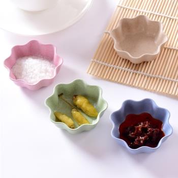 家用小麥桔桿碟子不規則個性創意韓式彩色醬油醋碟餐具小吃小菜碟