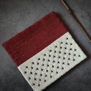 楓林日式手縫厚款棉麻布藝刺子繡