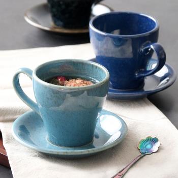 創意陶瓷杯碟套裝歐式復古咖啡杯簡約馬克杯家用水杯下午茶果汁杯