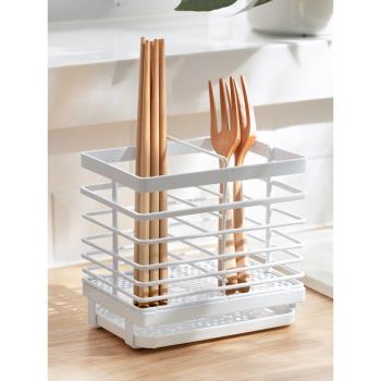 簡約筷子筒掛式筷子籠筷子簍瀝水置物架托廚房壁掛餐具勺子收納盒