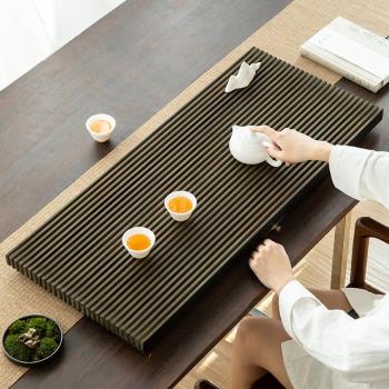 天然烏金石茶盤家用簡約功夫茶具茶臺大小號電木式茶托盤幹泡臺盤