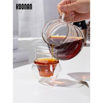 koonan咖啡杯手沖咖啡陶瓷品鑒杯意式濃縮雙層玻璃高溫防燙聞香杯