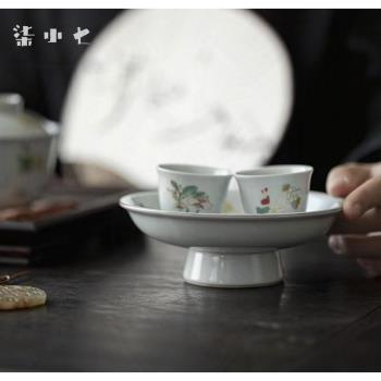 柒小七月蝶品茗杯 中式復古功夫茶具陶瓷家用茶杯主人杯茶杯