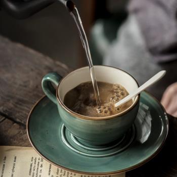 英式輕奢陶瓷咖啡杯歐式小奢華咖啡杯碟套裝家用下午茶花茶杯碟子
