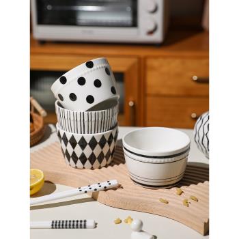 TINYHOME碗具套裝陶瓷米飯碗5個裝家用網紅沙拉碗筷子餐具禮盒裝