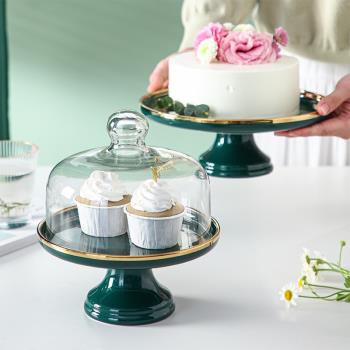 水果盤家用客廳茶幾輕奢風精致高腳果盤零食盤蛋糕托盤擺臺展示架