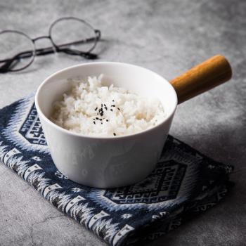 日式創意陶瓷米飯碗帶木柄 小湯碗沙拉碗甜品碗家用餐具水果小碗