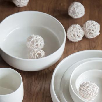 造器亮光白色陶瓷餐具套裝家用自由組合北歐酒店創意吃飯碗碟盤子