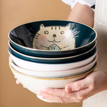 日式拉面碗斗笠碗陶瓷家用創意大號餐具湯面碗螺螄粉碗可愛泡面碗