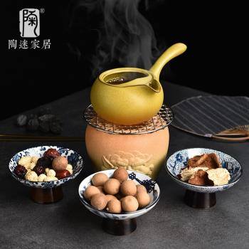 陶迷側把茶壺圍爐煮茶爐耐高溫陶瓷燒水壺熬藥溫茶一體壺明火炭爐