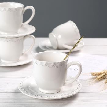 杯碟套裝下午茶餐具小號杯子歐式簡約陶瓷杯輕奢辦公室家用咖啡杯
