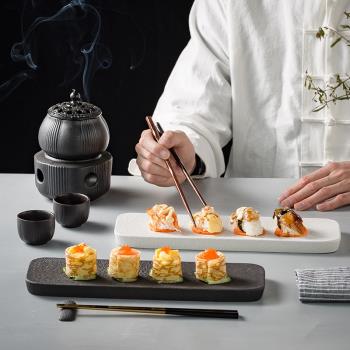 創意高檔日式壽司盤陶瓷日式料理家用長方形意境盤子點心盤西餐盤