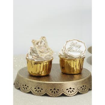 歐式甜品臺擺件婚禮點心裝飾道具聚會蛋糕盤展示架下午茶歇托盤子