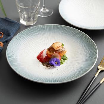 平盤子菜盤家用新款陶瓷高級感ins陶瓷北歐風圓形輕奢網紅西餐盤