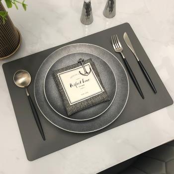 酒店擺臺餐具套裝樣板房現代西式擺桌盤子磨砂展示盤刀叉餐盤組合