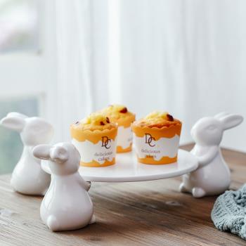 出口意大利可愛兔子甜品陶瓷水果盤創意家用下午茶點心盤蛋糕托盤