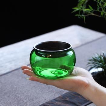 尾貨清倉日式簡約玻璃建水小茶渣桶茶洗杯洗水盂帶蓋過濾茶道配件