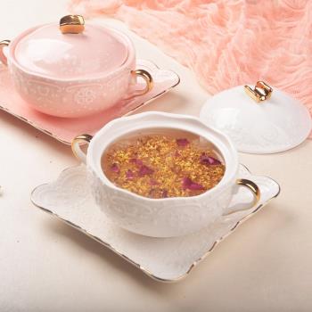 金邊燕窩甜品碗家用ins碗北歐少女心碗1只養生粥碗盅歐式網紅陶瓷
