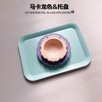 竹纖維長方形茶快餐家用商用幼兒園兒童餐廳食品級托盤