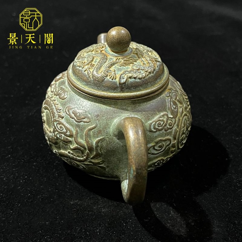 珍品旧蔵* 清時代 純銅泥金 大鵬金翅鳥 古置物 賞物 極細工 古