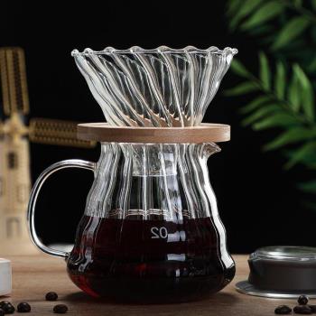 日式手沖咖啡分享壺濾杯耐高溫玻璃咖啡壺專業濾壺器具掛耳套裝