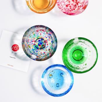 愿一禮物】日本進口津輕 五光十色冷酒杯四季彩虹玻璃杯 生日禮物