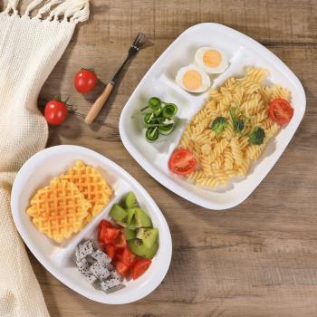 日本進口NAKAYA白色分隔餐盤簡約創意兒童家用分格西餐零食水果盤