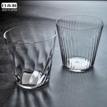 日本進口東洋佐佐木創意豎條紋透明玻璃杯茶水杯飲料威士忌洋酒杯