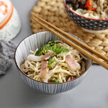 日式創意學生宿舍碗陶瓷餐具家用面碗喝湯碗米飯碗網紅早餐燕麥碗
