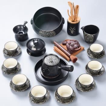 陶福氣 黑禪風功夫茶具套裝 家用陶瓷絲綢之路整套茶具茶壺茶杯組