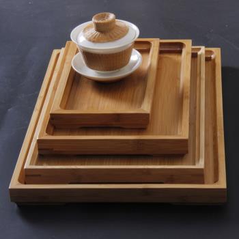 竹託盤茶盤 竹木盤子長方形 大小號楠竹竹盤茶道配件 果盤上菜盤