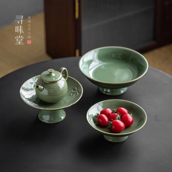 復古風高足零食盤中式茶室陶瓷